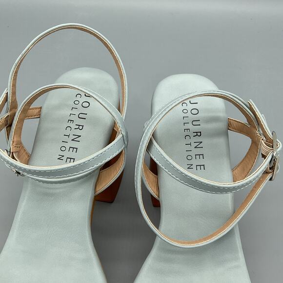 New Journee Collection Women’s Emerynn Platform Sandals Blue Size 9 - Picture 5 of 10